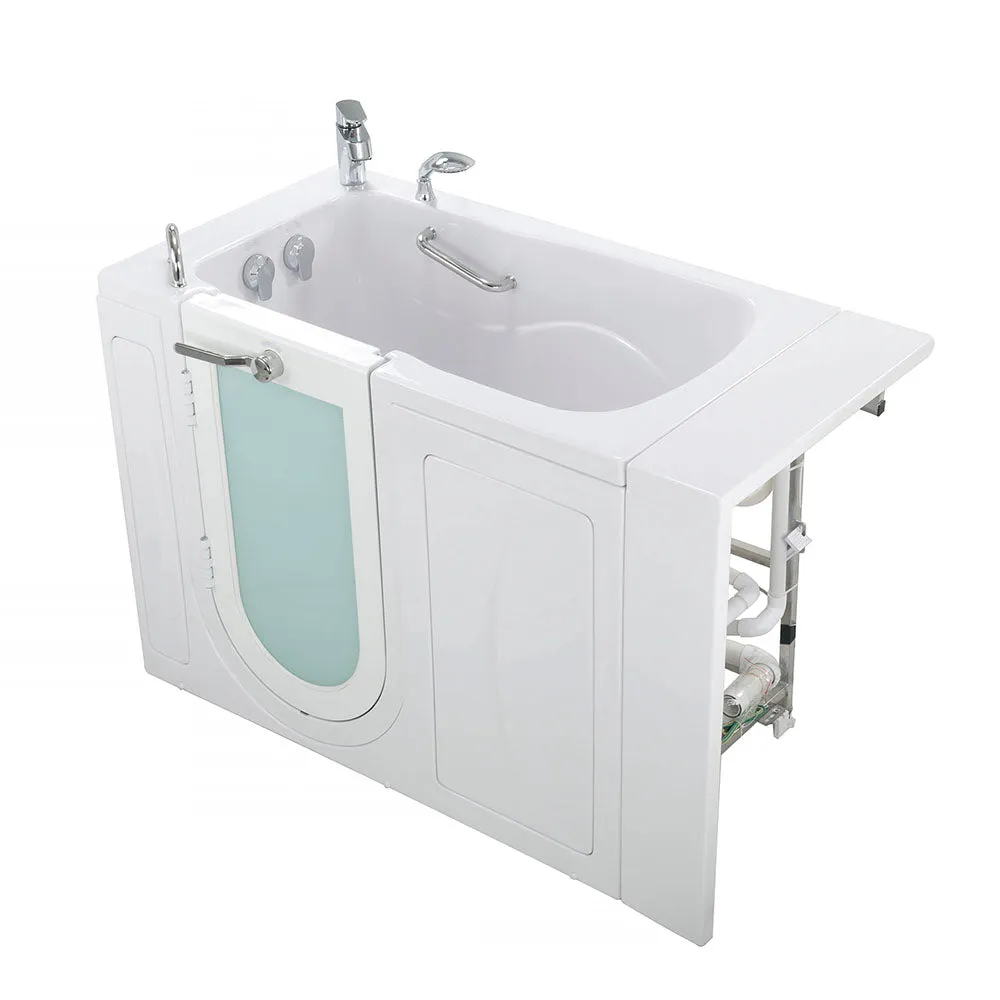 Ella Capri 30"x52" Acrylic Soaking Walk-In-Bathtub, Left Outward Swing Door, 2 Piece Fast Fill Faucet, 2" Dual Drain