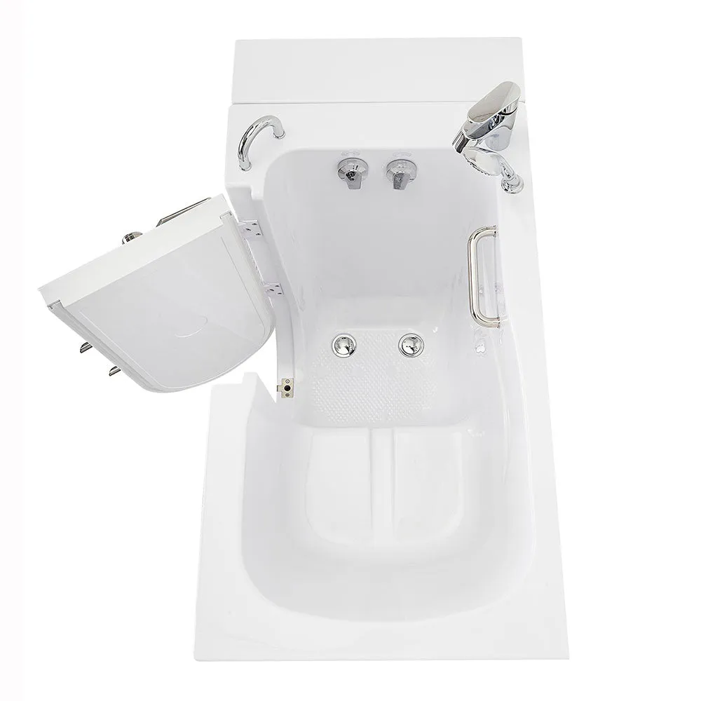 Ella Capri 30"x52" Acrylic Soaking Walk-In-Bathtub, Left Outward Swing Door, 2 Piece Fast Fill Faucet, 2" Dual Drain
