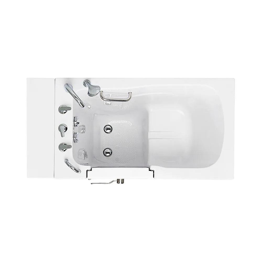 Ella Capri 30"x52" Acrylic Soaking Walk-In-Bathtub, Left Outward Swing Door, 5 Piece Fast Fill Faucet, 2" Dual Drain