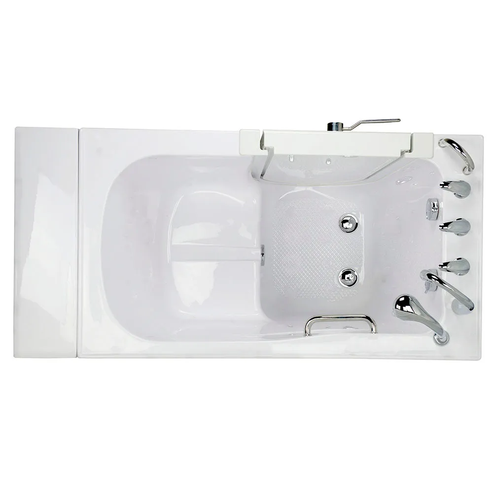 Ella Capri 30"x52" Acrylic Soaking Walk-In-Bathtub, Left Outward Swing Door, 5 Piece Fast Fill Faucet, 2" Dual Drain