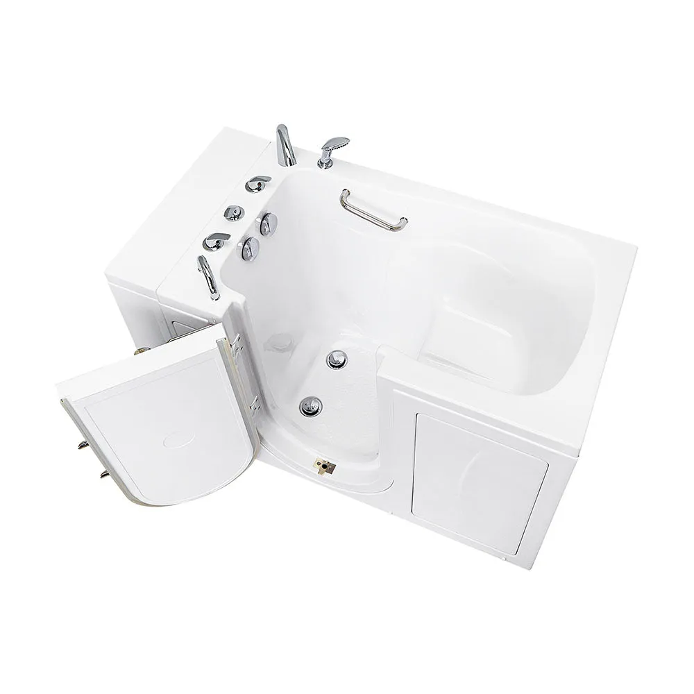 Ella Capri 30"x52" Acrylic Soaking Walk-In-Bathtub, Left Outward Swing Door, 5 Piece Fast Fill Faucet, 2" Dual Drain