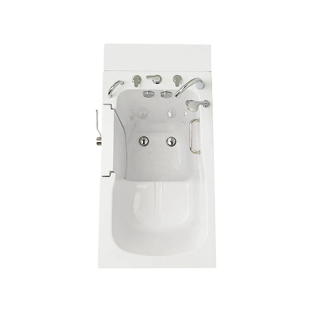 Ella Capri 30"x52" Acrylic Soaking Walk-In-Bathtub, Left Outward Swing Door, 5 Piece Fast Fill Faucet, 2" Dual Drain
