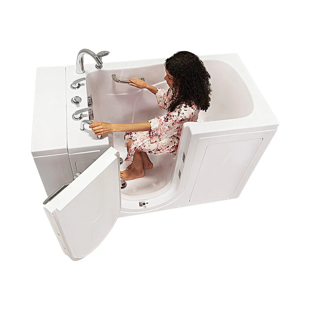 Ella Capri 30"x52" Acrylic Soaking Walk-In-Bathtub, Left Outward Swing Door, 5 Piece Fast Fill Faucet, 2" Dual Drain