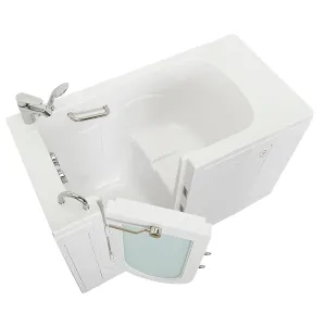 Ella Capri 30"x52" Acrylic Soaking Walk-In-Bathtub, Left Outward Swing Door, Heated Seat,  2 Piece Fast Fill Faucet, 2" Dual Drain