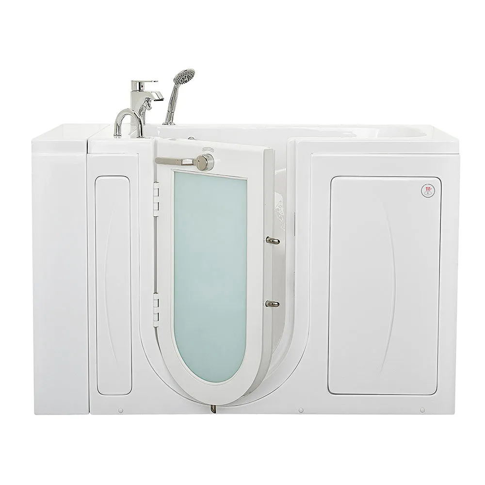 Ella Capri 30"x52" Acrylic Soaking Walk-In-Bathtub, Left Outward Swing Door, Heated Seat,  2 Piece Fast Fill Faucet, 2" Dual Drain