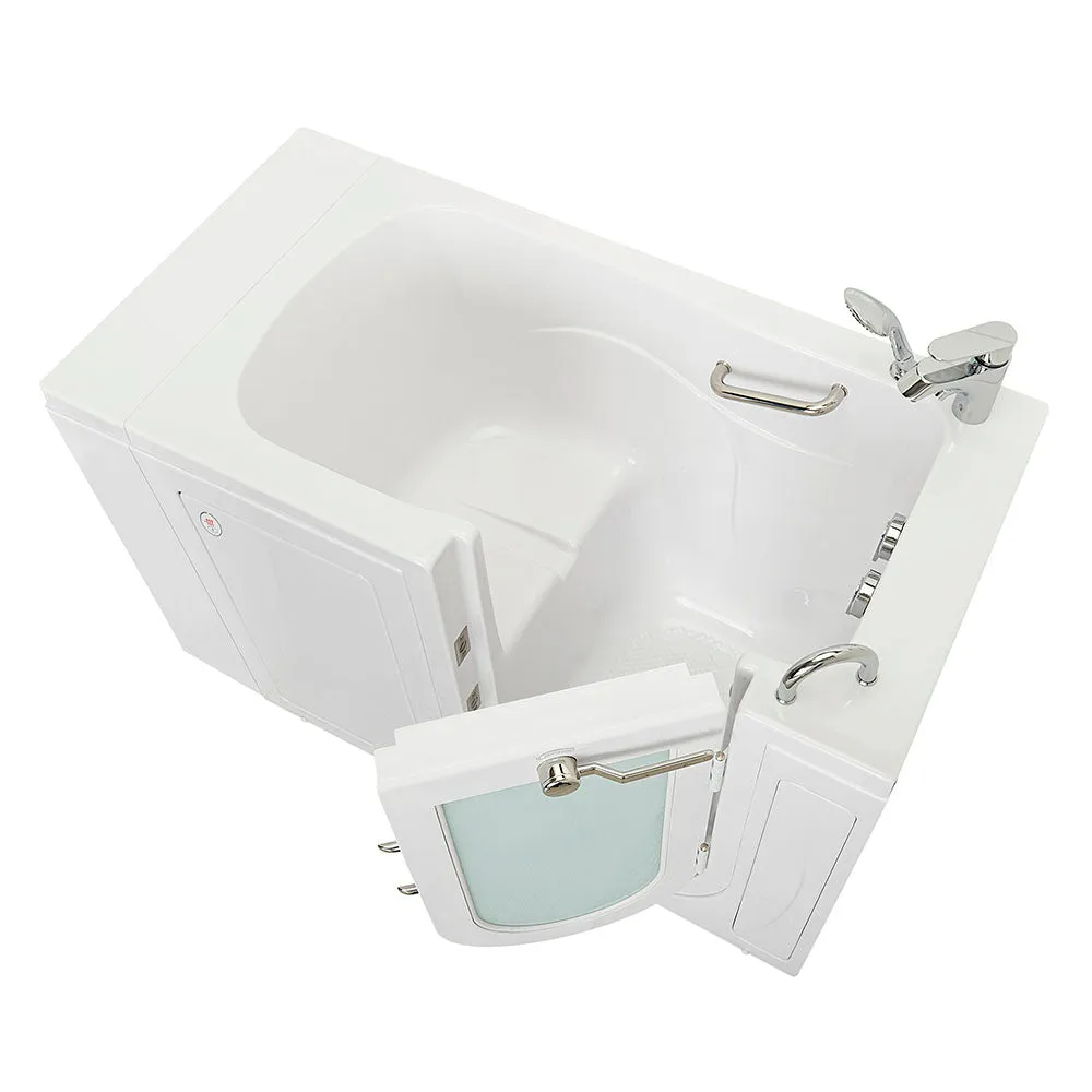 Ella Capri 30"x52" Acrylic Soaking Walk-In-Bathtub, Right Outward Swing Door, 2 Piece Fast Fill Faucet, 2" Dual Drain
