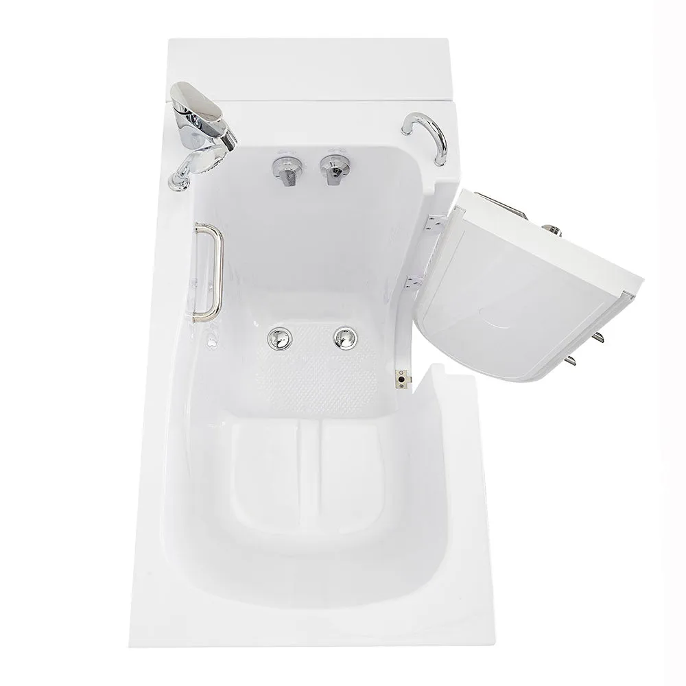 Ella Capri 30"x52" Acrylic Soaking Walk-In-Bathtub, Right Outward Swing Door, 2 Piece Fast Fill Faucet, 2" Dual Drain