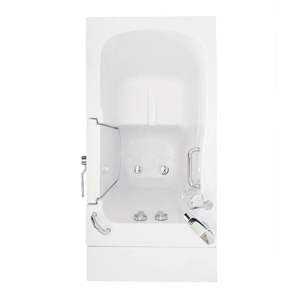 Ella Capri 30"x52" Acrylic Soaking Walk-In-Bathtub, Right Outward Swing Door, 2 Piece Fast Fill Faucet, 2" Dual Drain