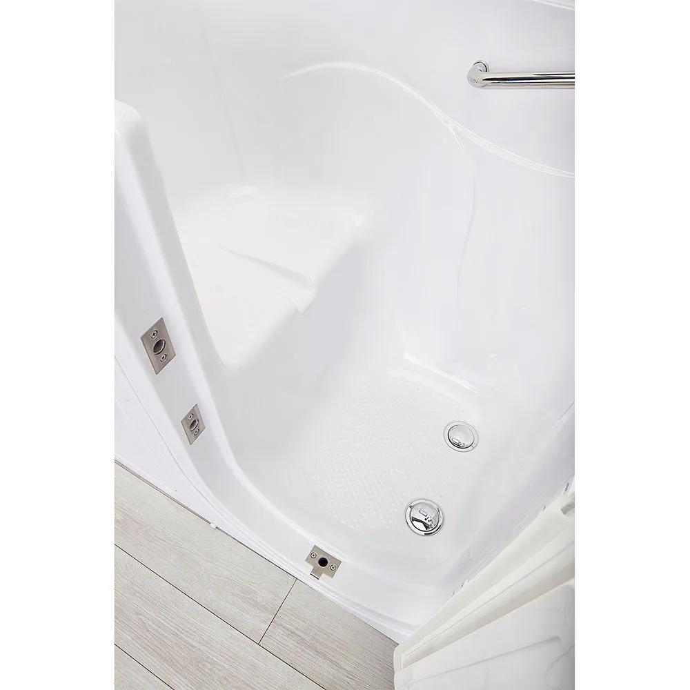 Ella Capri 30"x52" Acrylic Soaking Walk-In-Bathtub, Right Outward Swing Door, 2 Piece Fast Fill Faucet, 2" Dual Drain