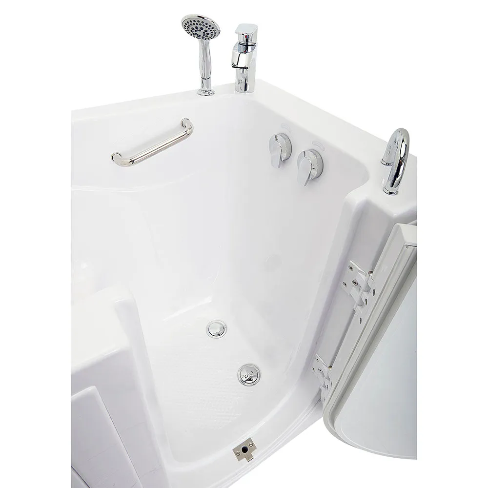Ella Capri 30"x52" Acrylic Soaking Walk-In-Bathtub, Right Outward Swing Door, 2 Piece Fast Fill Faucet, 2" Dual Drain