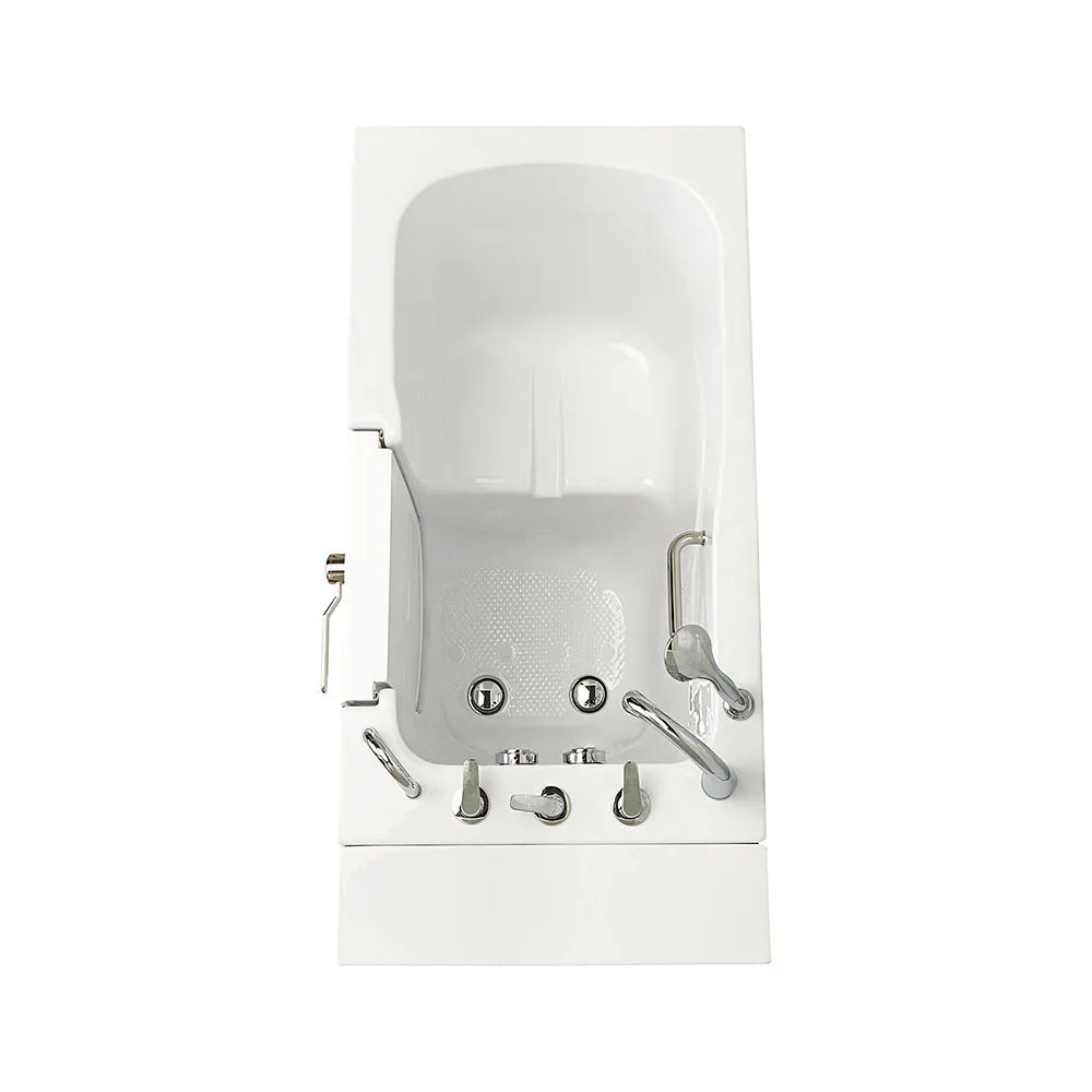 Ella Capri 30"x52" Acrylic Soaking Walk-In-Bathtub, Right Outward Swing Door, 5 Piece Fast Fill Faucet, 2" Dual Drain