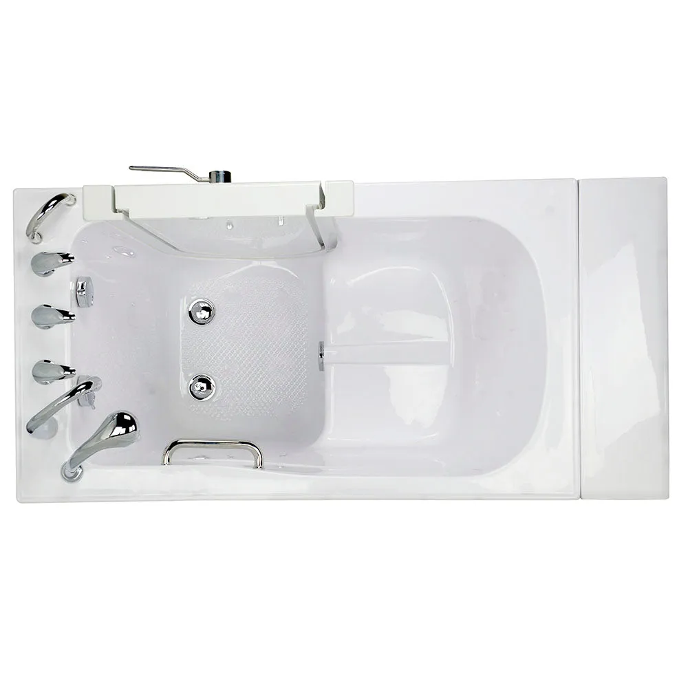 Ella Capri 30"x52" Acrylic Soaking Walk-In-Bathtub, Right Outward Swing Door, 5 Piece Fast Fill Faucet, 2" Dual Drain