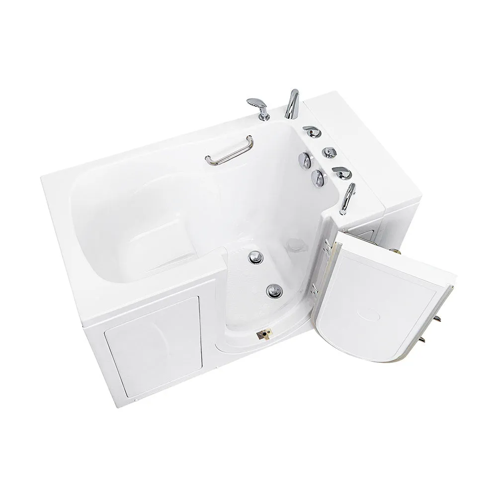 Ella Capri 30"x52" Acrylic Soaking Walk-In-Bathtub, Right Outward Swing Door, 5 Piece Fast Fill Faucet, 2" Dual Drain