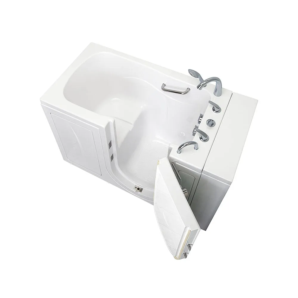Ella Capri 30"x52" Acrylic Soaking Walk-In-Bathtub, Right Outward Swing Door, 5 Piece Fast Fill Faucet, 2" Dual Drain