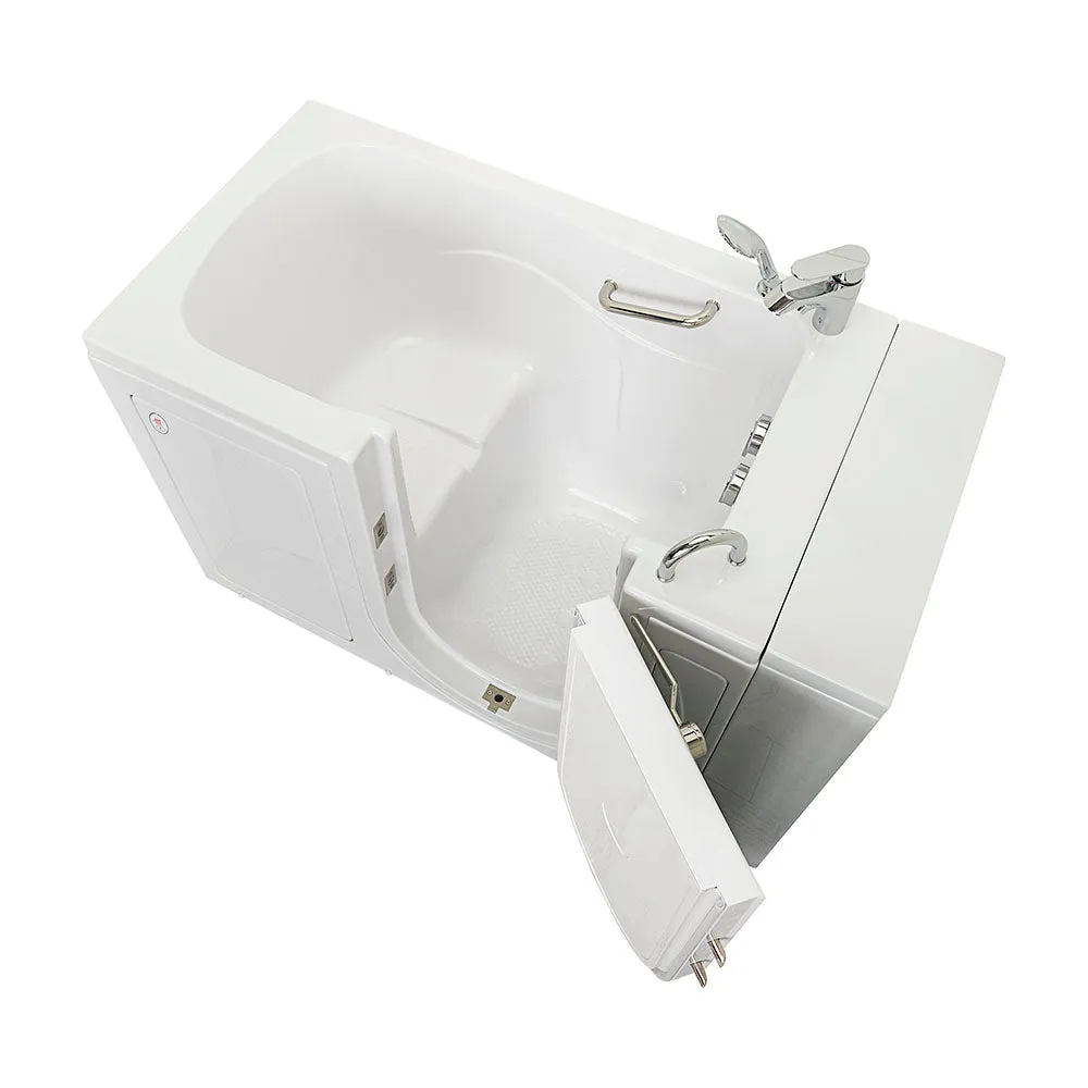 Ella Capri 30"x52" Acrylic Soaking Walk-In-Bathtub, Right Outward Swing Door, Heated Seat,  2 Piece Fast Fill Faucet, 2" Dual Drain