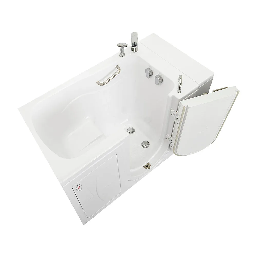 Ella Capri 30"x52" Acrylic Soaking Walk-In-Bathtub, Right Outward Swing Door, Heated Seat,  2 Piece Fast Fill Faucet, 2" Dual Drain