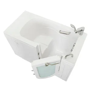 Ella Capri 30"x52" Acrylic Soaking Walk-In-Bathtub, Right Outward Swing Door, Heated Seat,  2 Piece Fast Fill Faucet, 2" Dual Drain