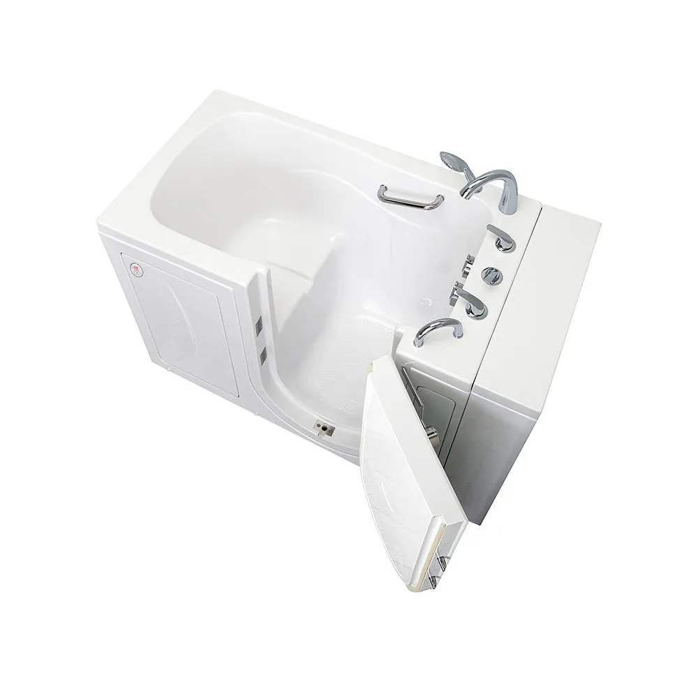 Ella Capri 30"x52" Acrylic Soaking Walk-In-Bathtub, Right Outward Swing Door, Heated Seat,  5 Piece Fast Fill Faucet, 2" Dual Drain