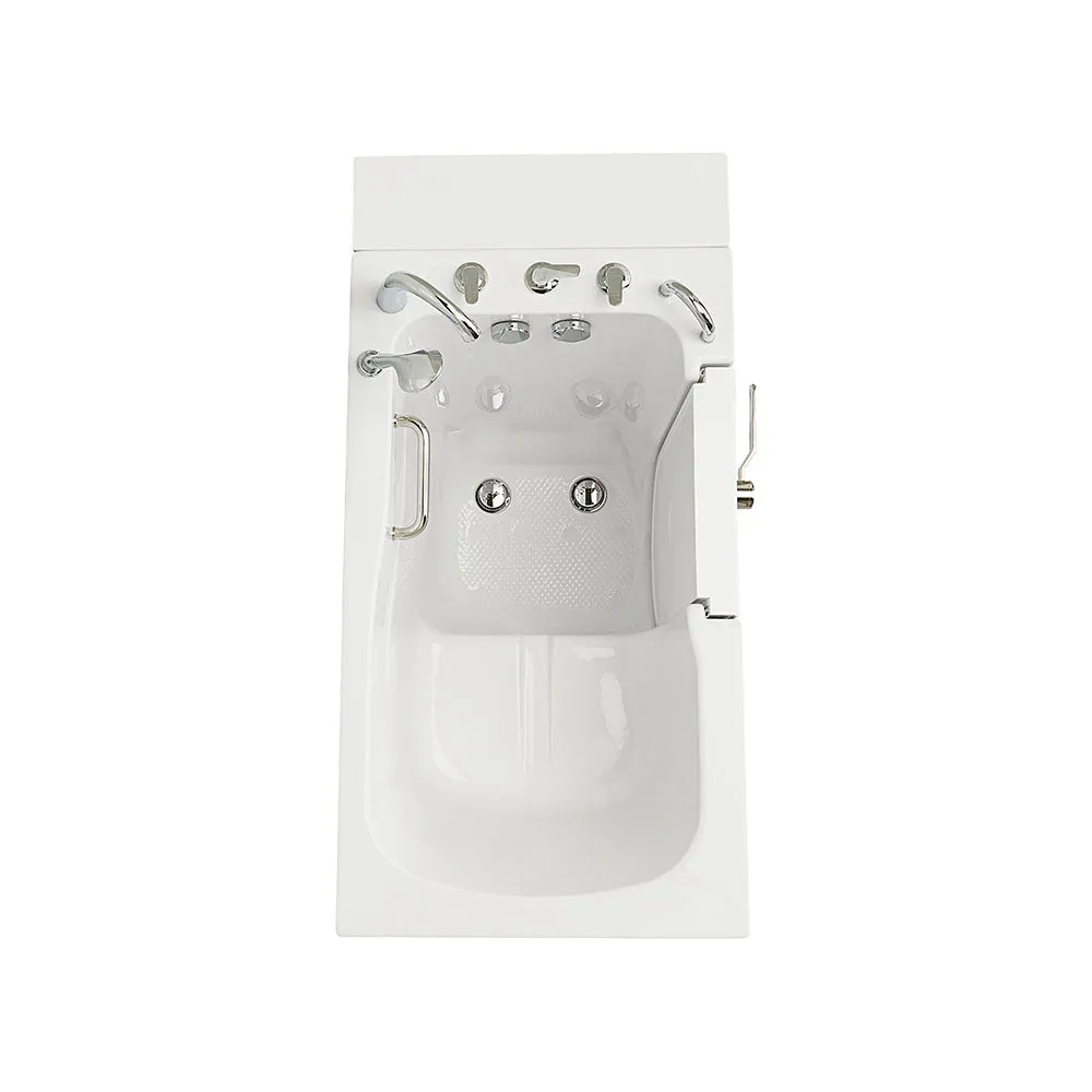 Ella Capri 30"x52" Acrylic Soaking Walk-In-Bathtub, Right Outward Swing Door, Heated Seat,  5 Piece Fast Fill Faucet, 2" Dual Drain