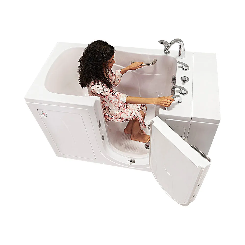 Ella Capri 30"x52" Acrylic Soaking Walk-In-Bathtub, Right Outward Swing Door, Heated Seat,  5 Piece Fast Fill Faucet, 2" Dual Drain