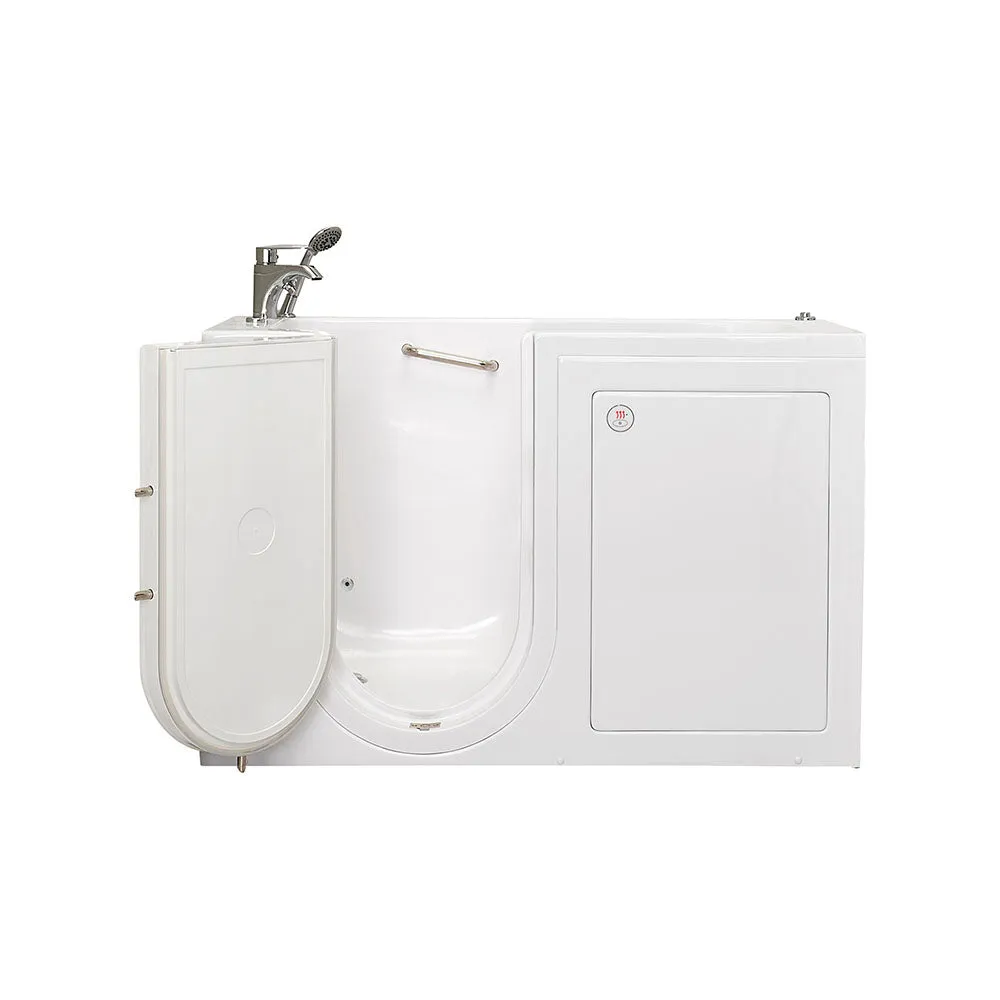 Ella Lounger 27"x60" Acrylic Hydro Massage Walk-In Bathtub with Left Outward Swing Door, Heated Seat, 2 Piece Fast Fill Faucet, 2" Dual Drain
