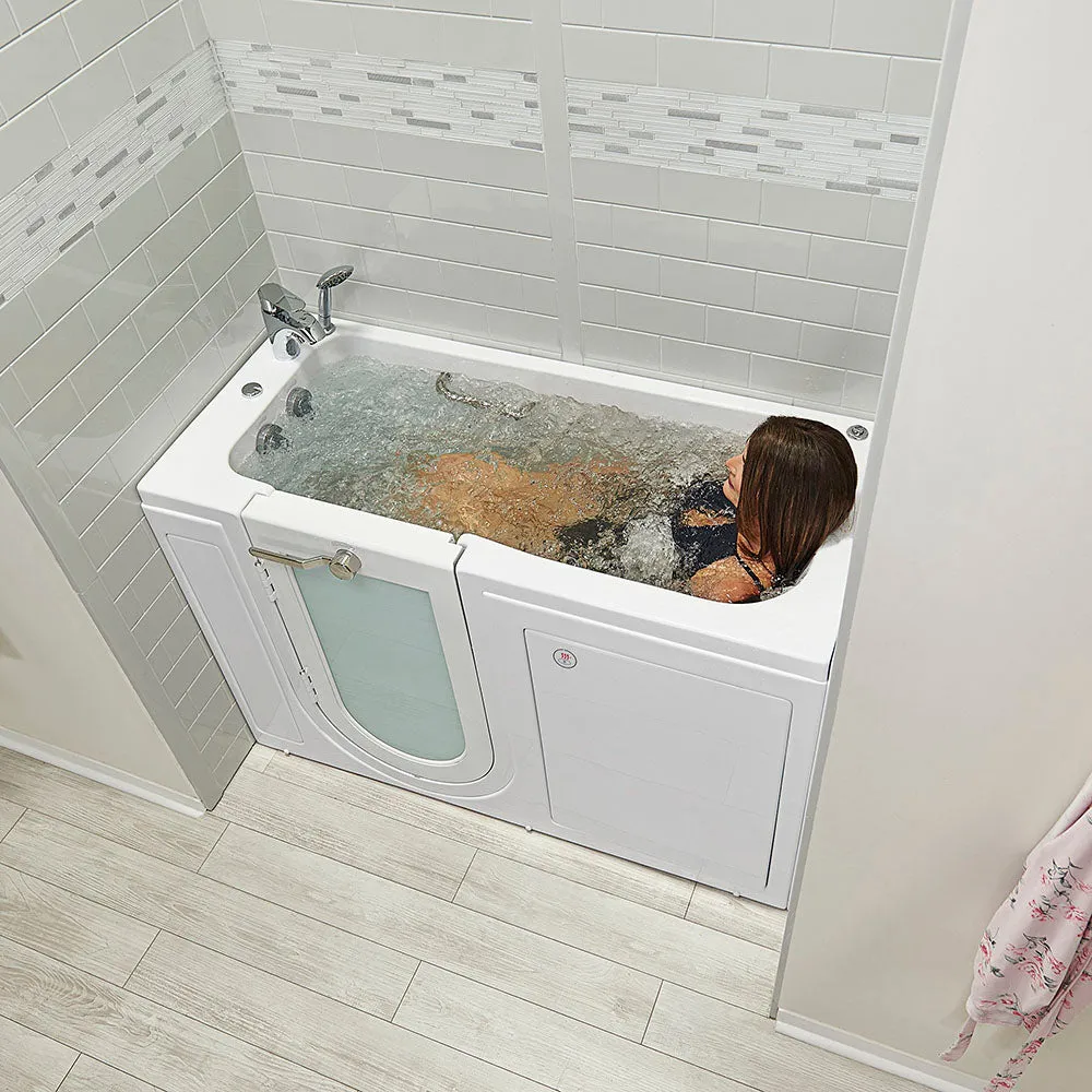 Ella Lounger 27"x60" Acrylic Hydro Massage Walk-In Bathtub with Left Outward Swing Door, Heated Seat, 2 Piece Fast Fill Faucet, 2" Dual Drain