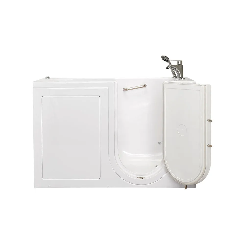 Ella Lounger 27"x60" Acrylic Hydro Massage Walk-In Bathtub with Right Outward Swing Door, 2 Piece Fast Fill Faucet, 2" Dual Drain
