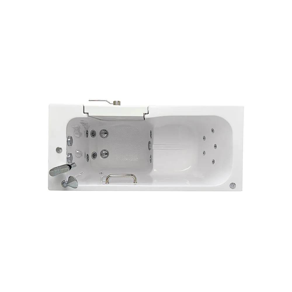 Ella Lounger 27"x60" Acrylic Hydro Massage Walk-In Bathtub with Right Outward Swing Door, Heated Seat, 2 Piece Fast Fill Faucet, 2" Dual Drain