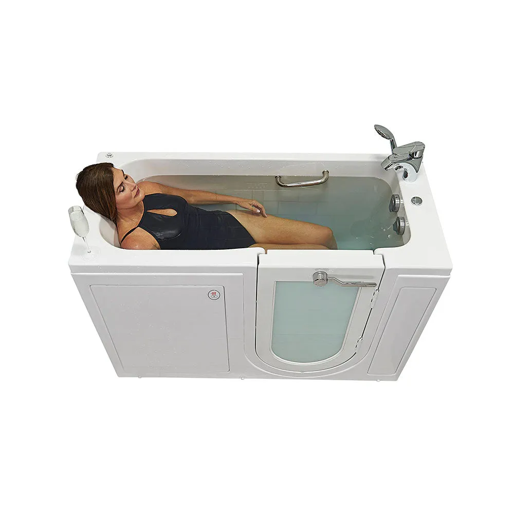 Ella Lounger 27"x60" Acrylic Hydro Massage Walk-In Bathtub with Right Outward Swing Door, Heated Seat, 2 Piece Fast Fill Faucet, 2" Dual Drain