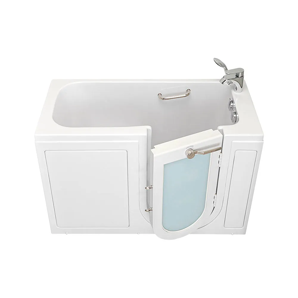 Ella Lounger 27"x60" Acrylic Soaking Walk-In-Bathtub, Right Outward Swing Door, 2 Piece Fast Fill Faucet, 2" Dual Drain