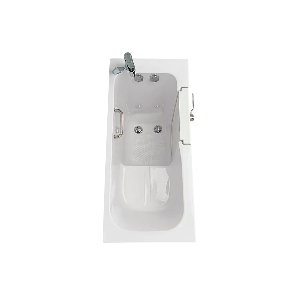 Ella Lounger 27"x60" Acrylic Soaking Walk-In-Bathtub, Right Outward Swing Door, 2 Piece Fast Fill Faucet, 2" Dual Drain