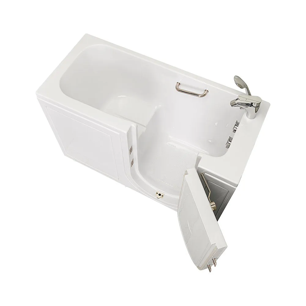 Ella Lounger 27"x60" Acrylic Soaking Walk-In-Bathtub, Right Outward Swing Door, 2 Piece Fast Fill Faucet, 2" Dual Drain