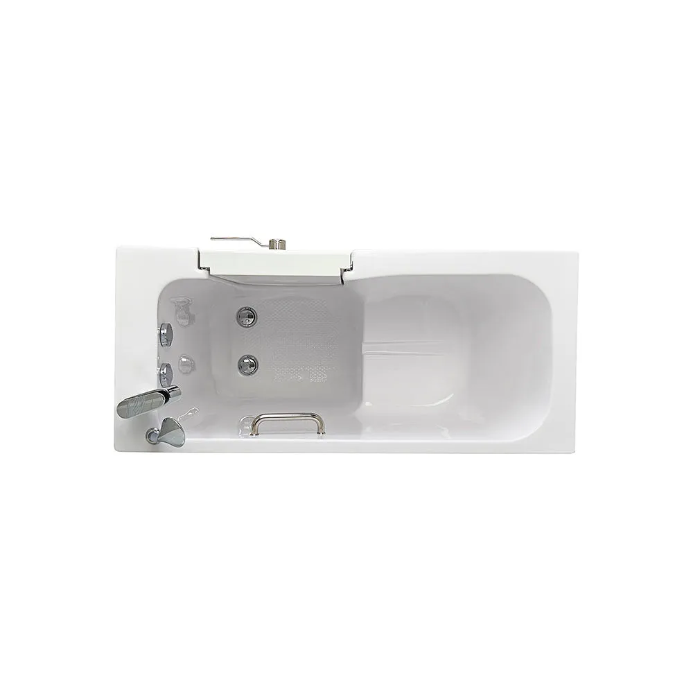 Ella Lounger 27"x60" Acrylic Soaking Walk-In-Bathtub, Right Outward Swing Door, 2 Piece Fast Fill Faucet, 2" Dual Drain