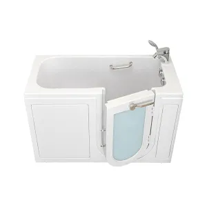 Ella Lounger 27"x60" Acrylic Soaking Walk-In-Bathtub, Right Outward Swing Door, 2 Piece Fast Fill Faucet, 2" Dual Drain