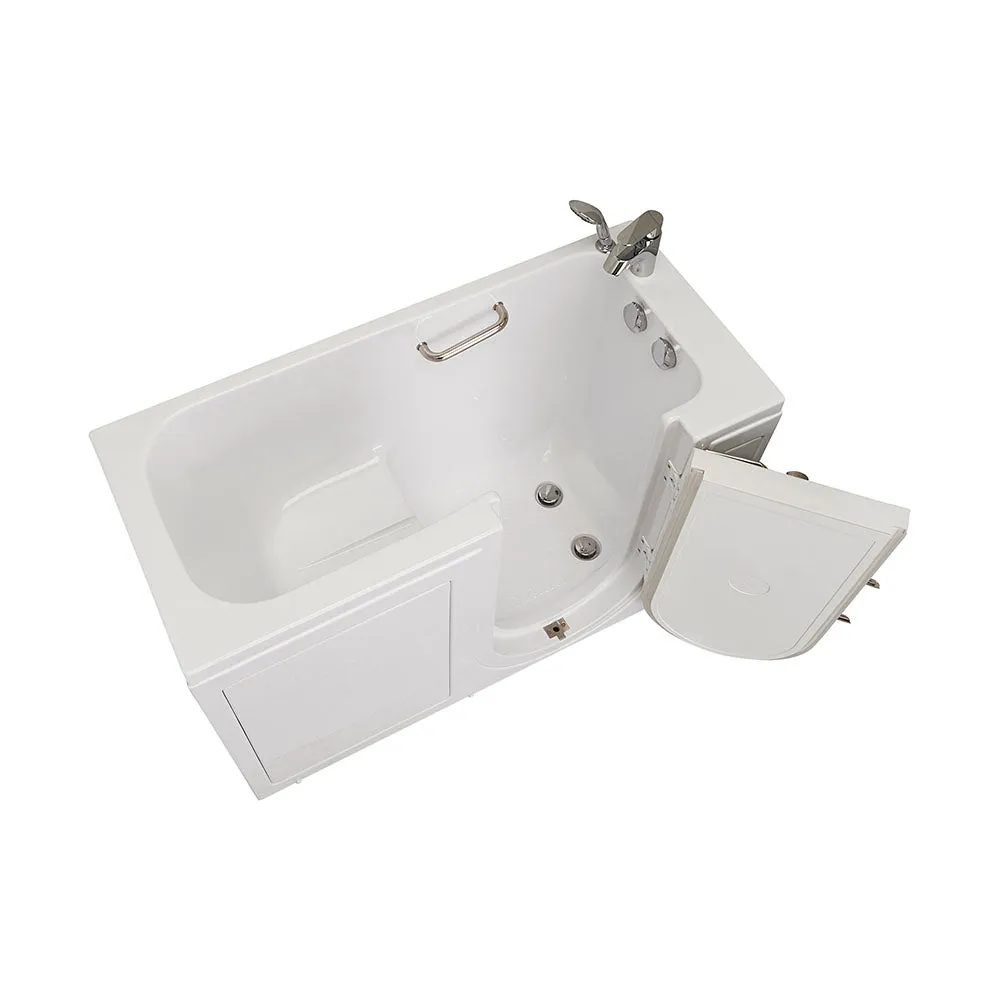 Ella Lounger 27"x60" Acrylic Soaking Walk-In-Bathtub, Right Outward Swing Door, 2 Piece Fast Fill Faucet, 2" Dual Drain