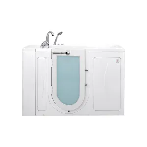 Ella Monaco 32"x52" Acrylic Hydro Massage Walk-In Bathtub with Left Outward Swing Door, Heated Seat, 5 Piece Fast Fill Faucet, 2" Dual Drain