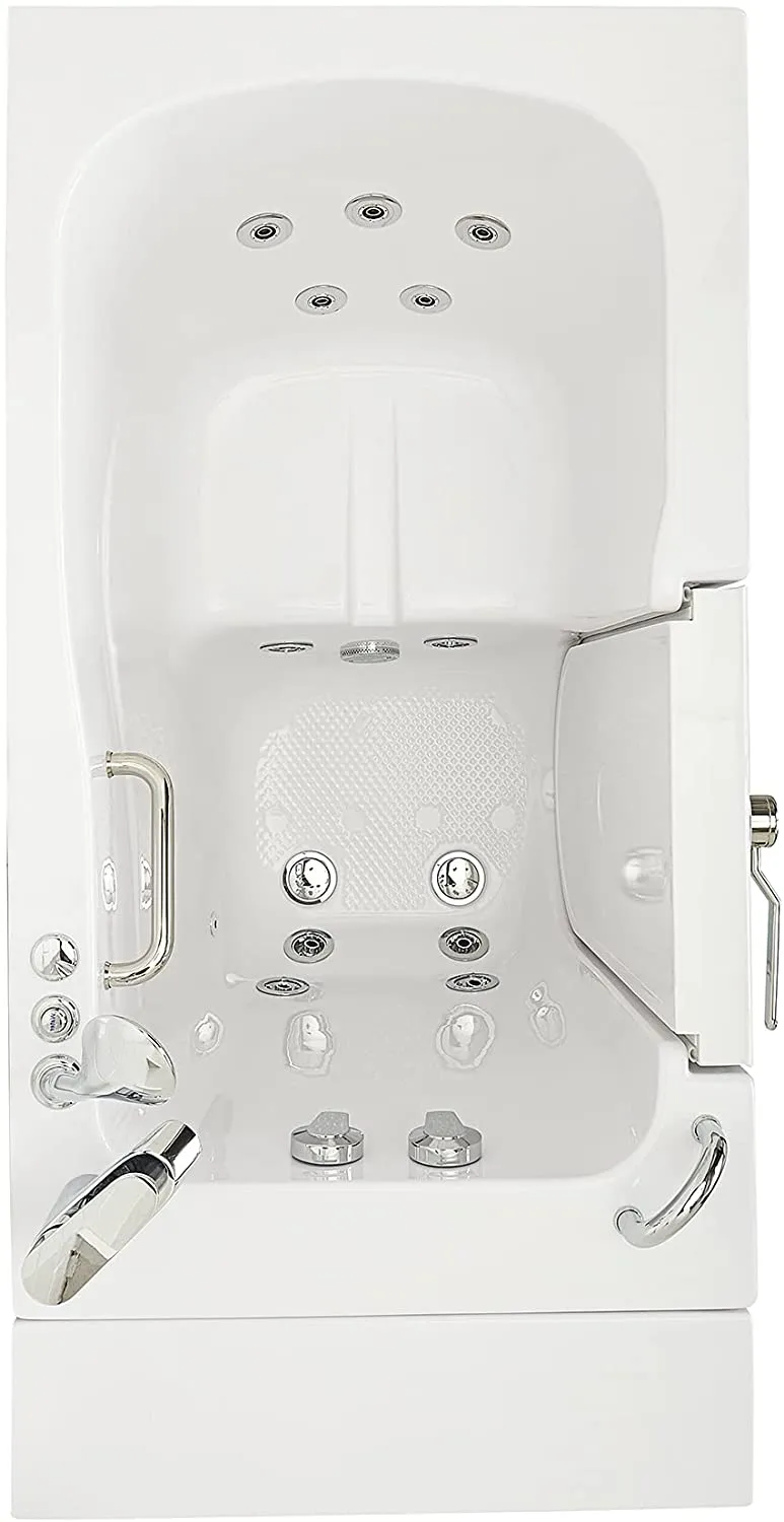 Ella's Bubbles OA3052H-L Capri Hydro Massage Acrylic Walk-in Bathtub, 30"x 52", White