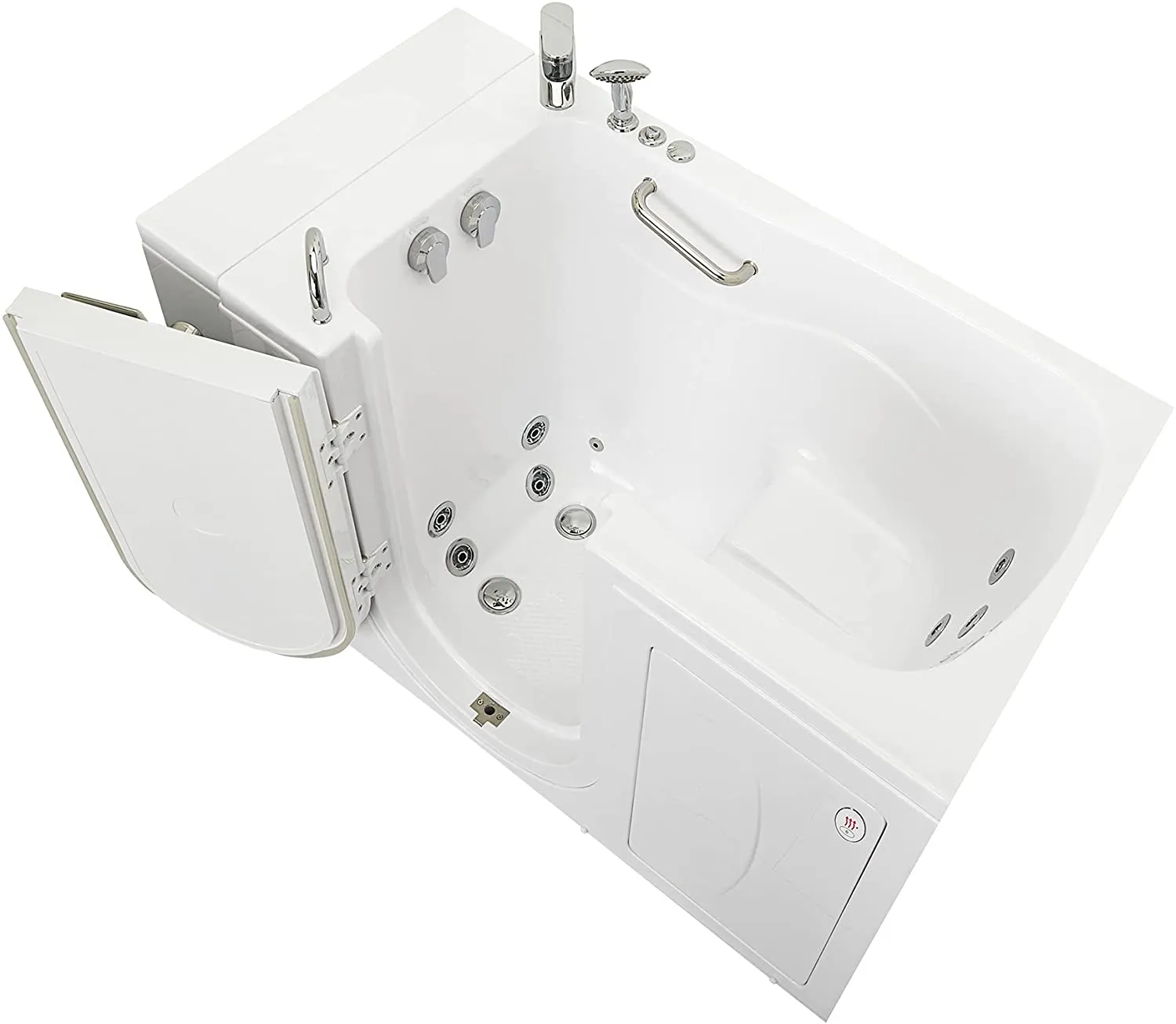 Ella's Bubbles OA3052H-L Capri Hydro Massage Acrylic Walk-in Bathtub, 30"x 52", White