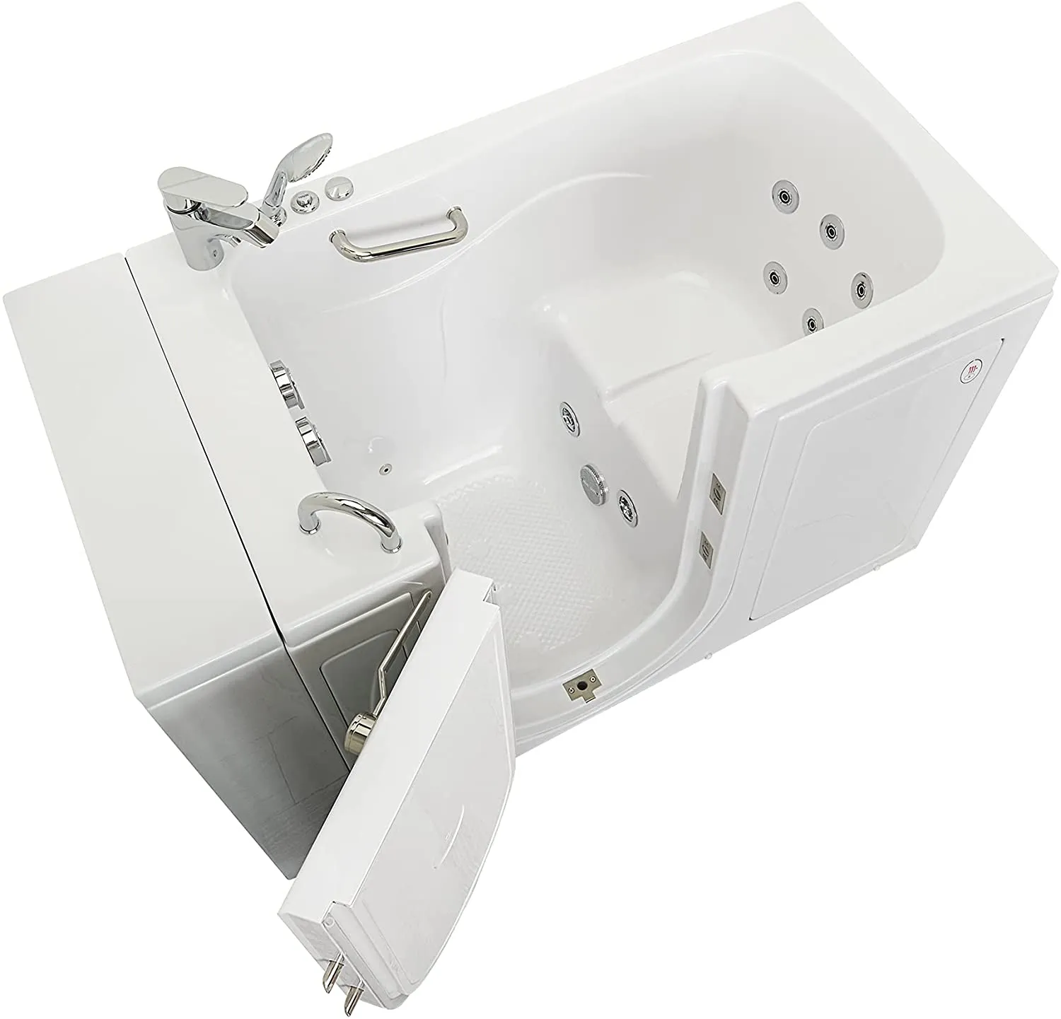 Ella's Bubbles OA3052H-L Capri Hydro Massage Acrylic Walk-in Bathtub, 30"x 52", White