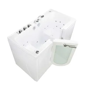 Ella's O2SA3060DF-DC Tub4Two Acrylic Hydro and Air Massage Walk-in Bathtub, 31" x 60", White