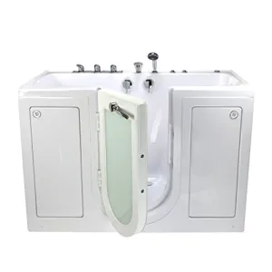 Ella's O2SA3060MFH Tub4Two Acrylic Hydro and Microbubble Jetted Walk-in Bathtub, 31" x 60", White