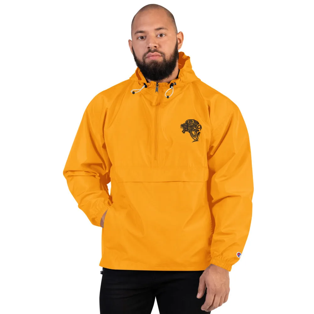 Embroidered Champion Packable Jacket - Gold