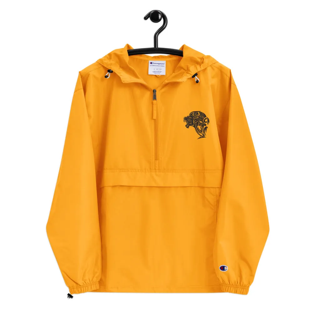 Embroidered Champion Packable Jacket - Gold