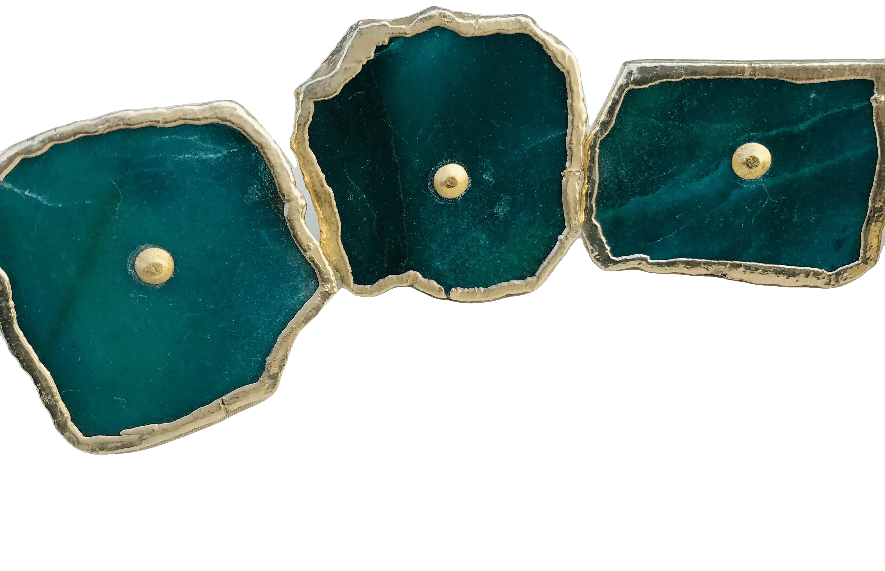 Emerald Green Agate Cabinet Door Pull Handle - Set of 6