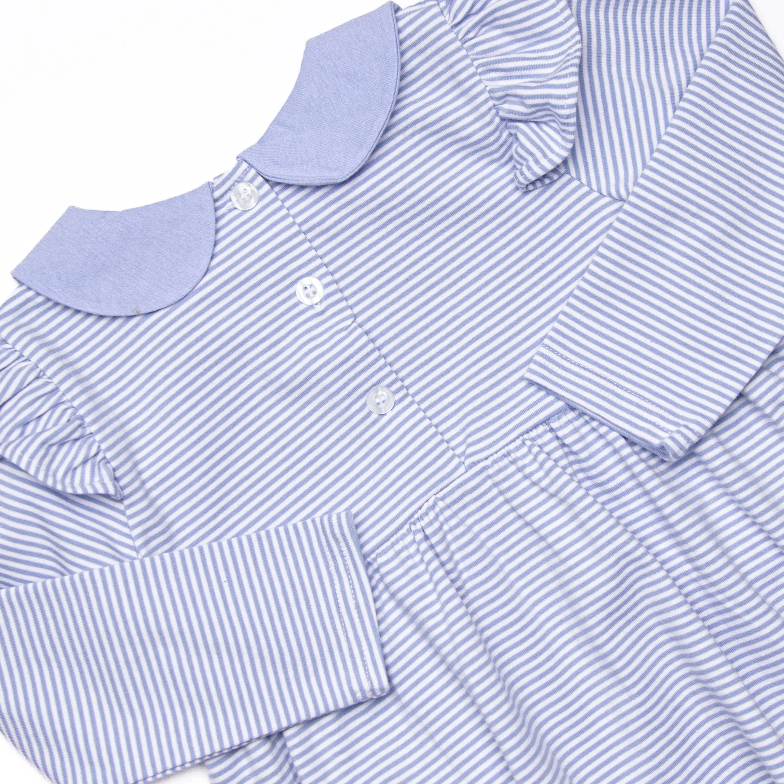 Emmaline Long Sleeve Pocket Dress, Periwinkle Stripe