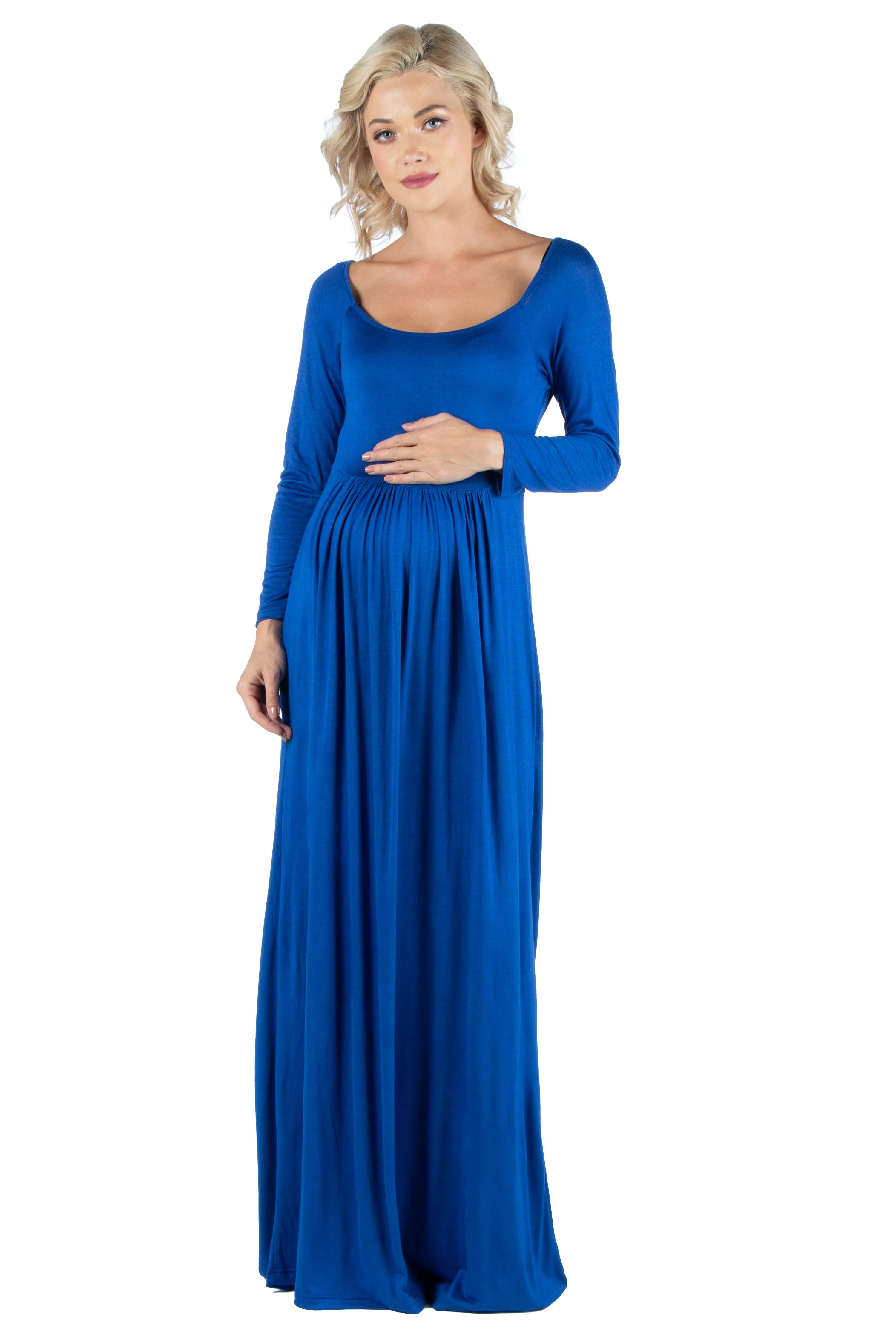 Empire Waist Long Sleeve Maternity Maxi Dress
