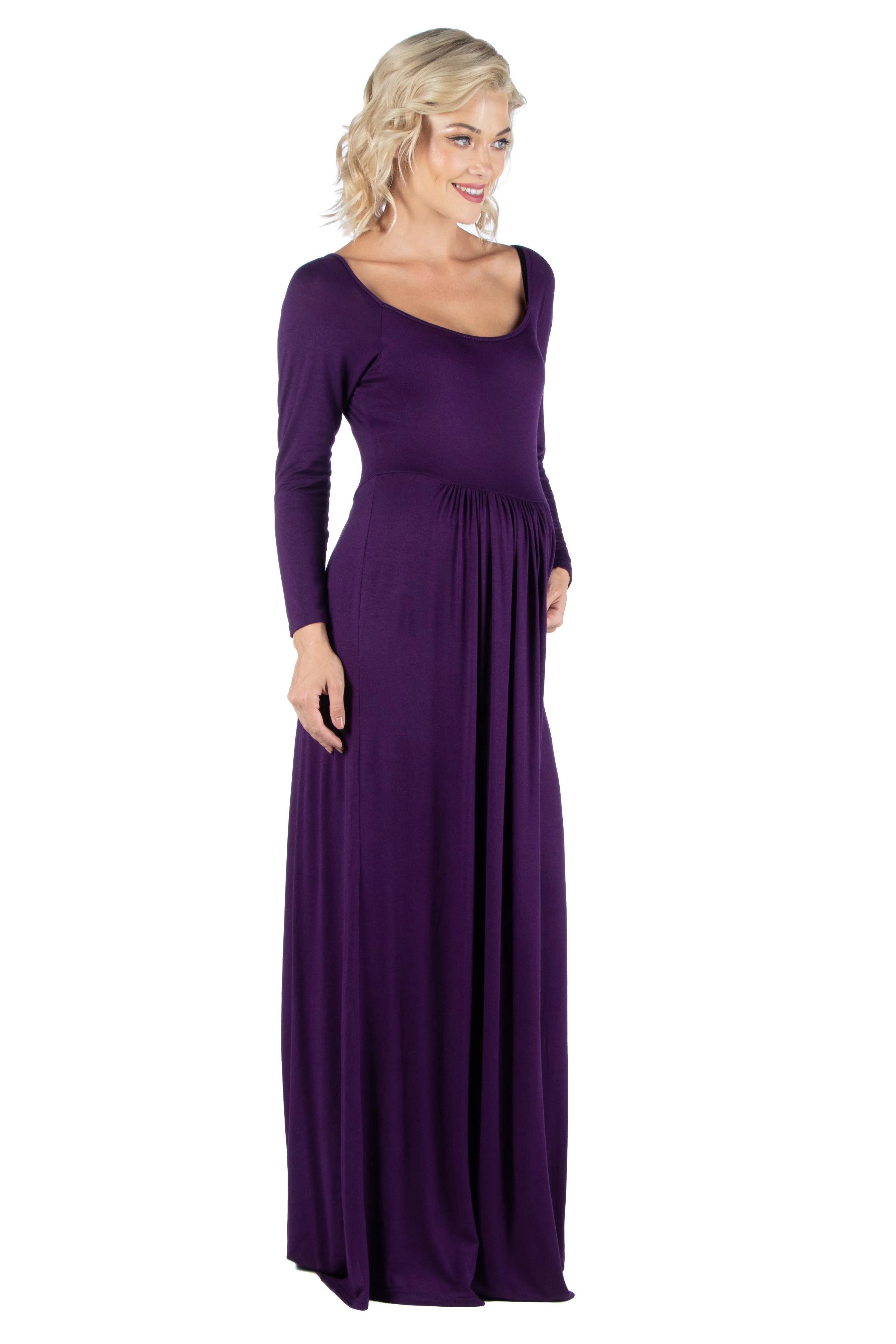 Empire Waist Long Sleeve Maternity Maxi Dress