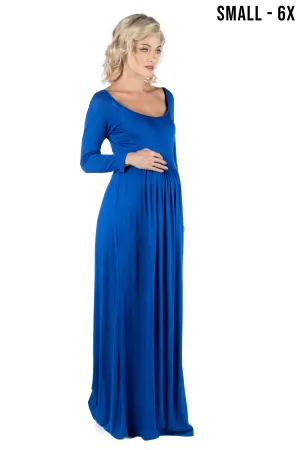 Empire Waist Long Sleeve Maternity Maxi Dress