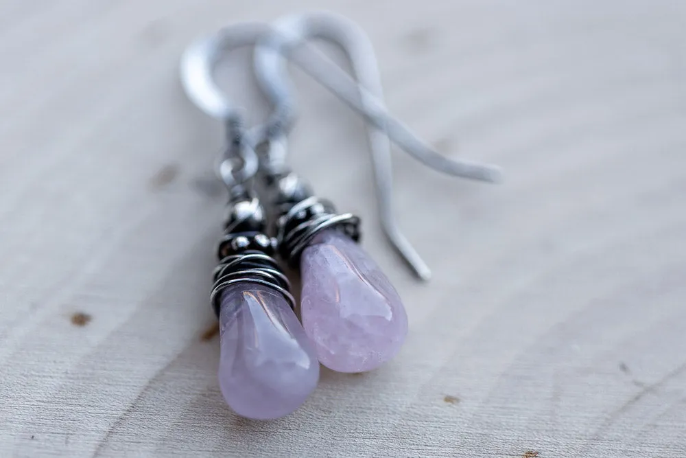 Em'z Blendz Rose Quartz & Sterling Silver Earrings | Handcrafted Jewelry