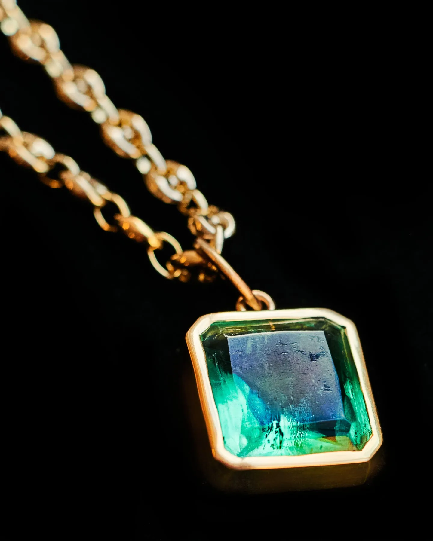 Energetic Hero Fluorite bezel set pendant